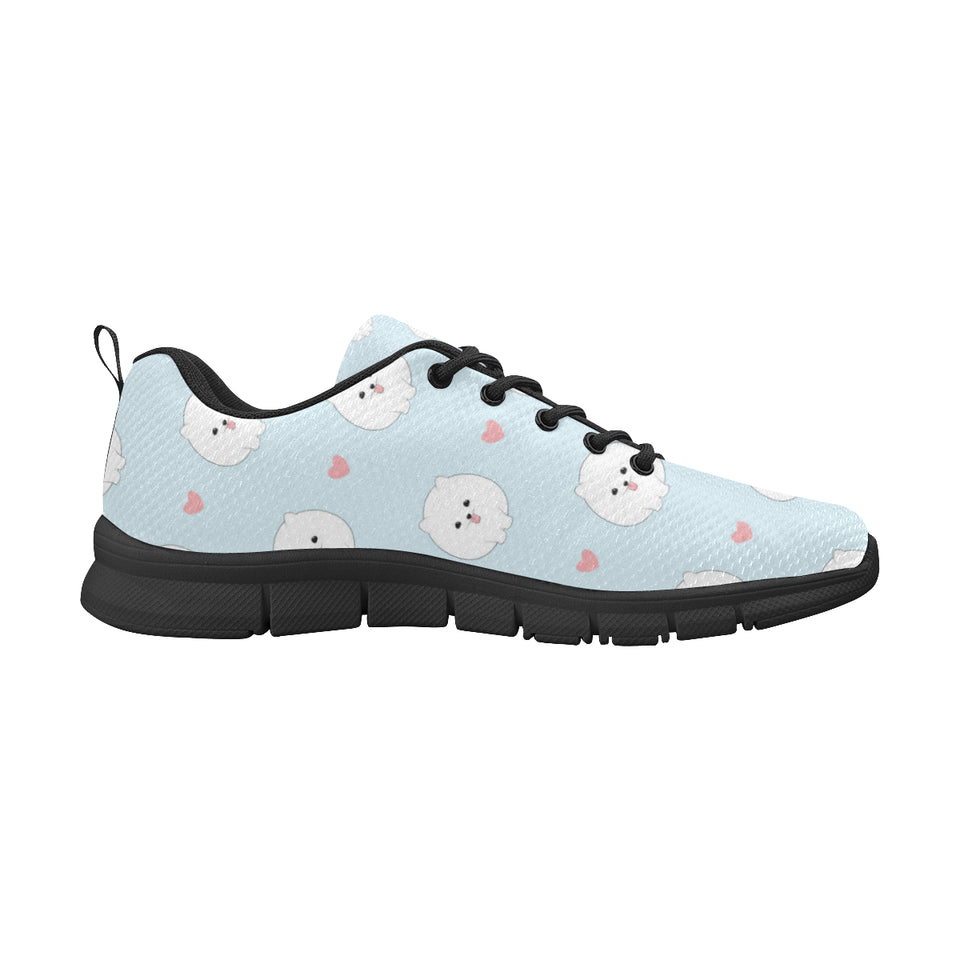 White cute pomeranian pattern Men's Sneaker Shoes