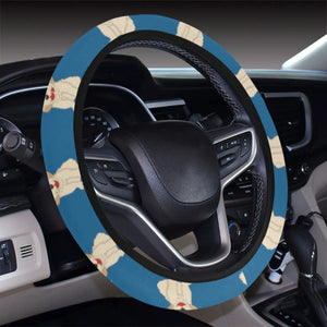 Golden Retriever Pattern Print Design 03 Car Steering Wheel Cover