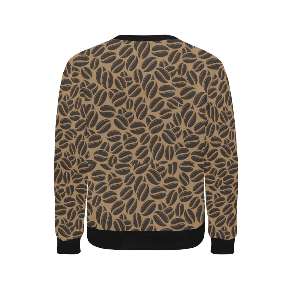 Coffee bean on brown background Men's Crew Neck Sweatshirt