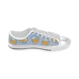 Beer pattern Men's Low Top Shoes White