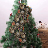 Skull rose humming bird flower pattern Christmas Stocking