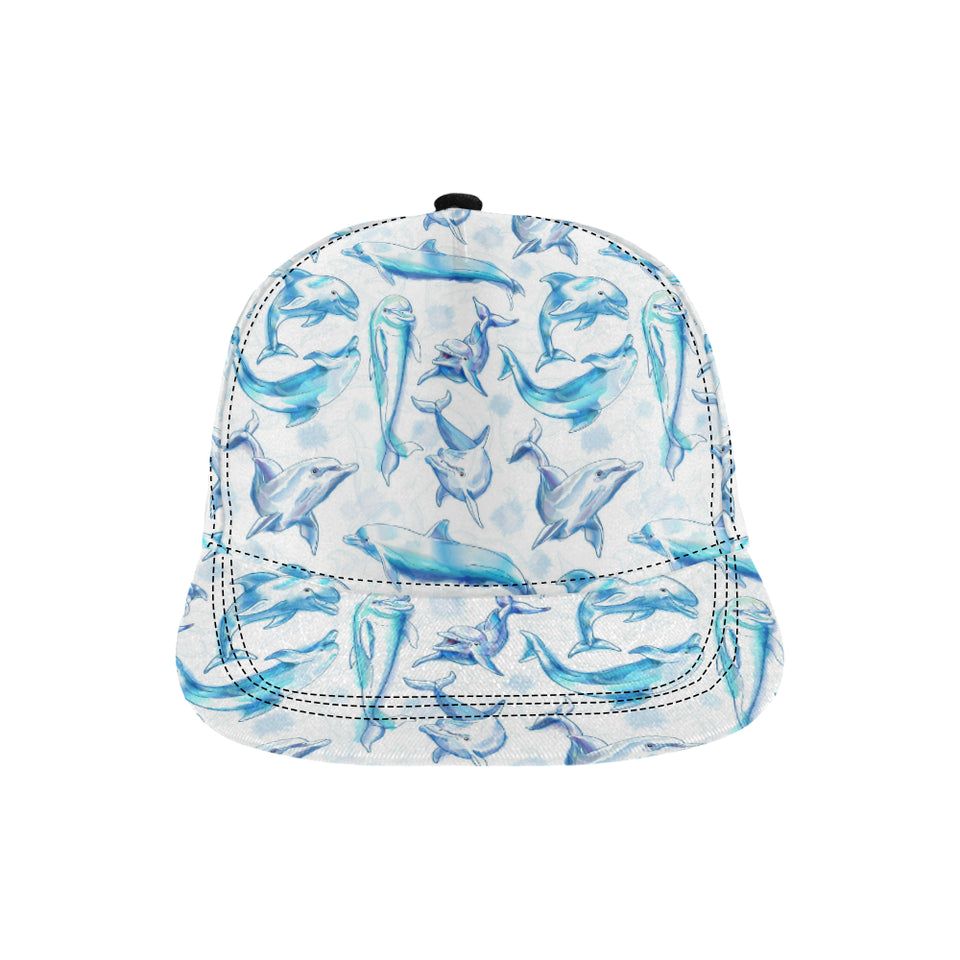 Watercolor dolphin pattern All Over Print Snapback Cap