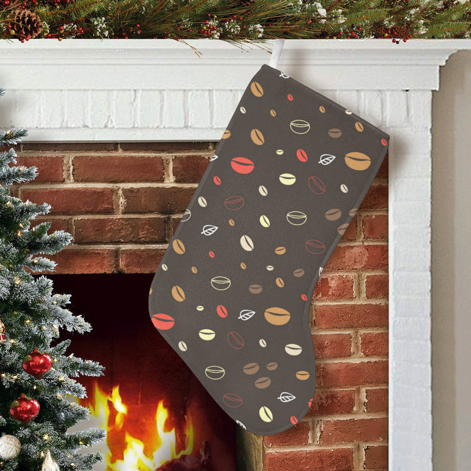 Coffee bean leave pattern Christmas Stocking