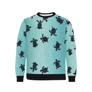 Sea turtle with blue ocean backgroud Men's Crew Neck Sweatshirt