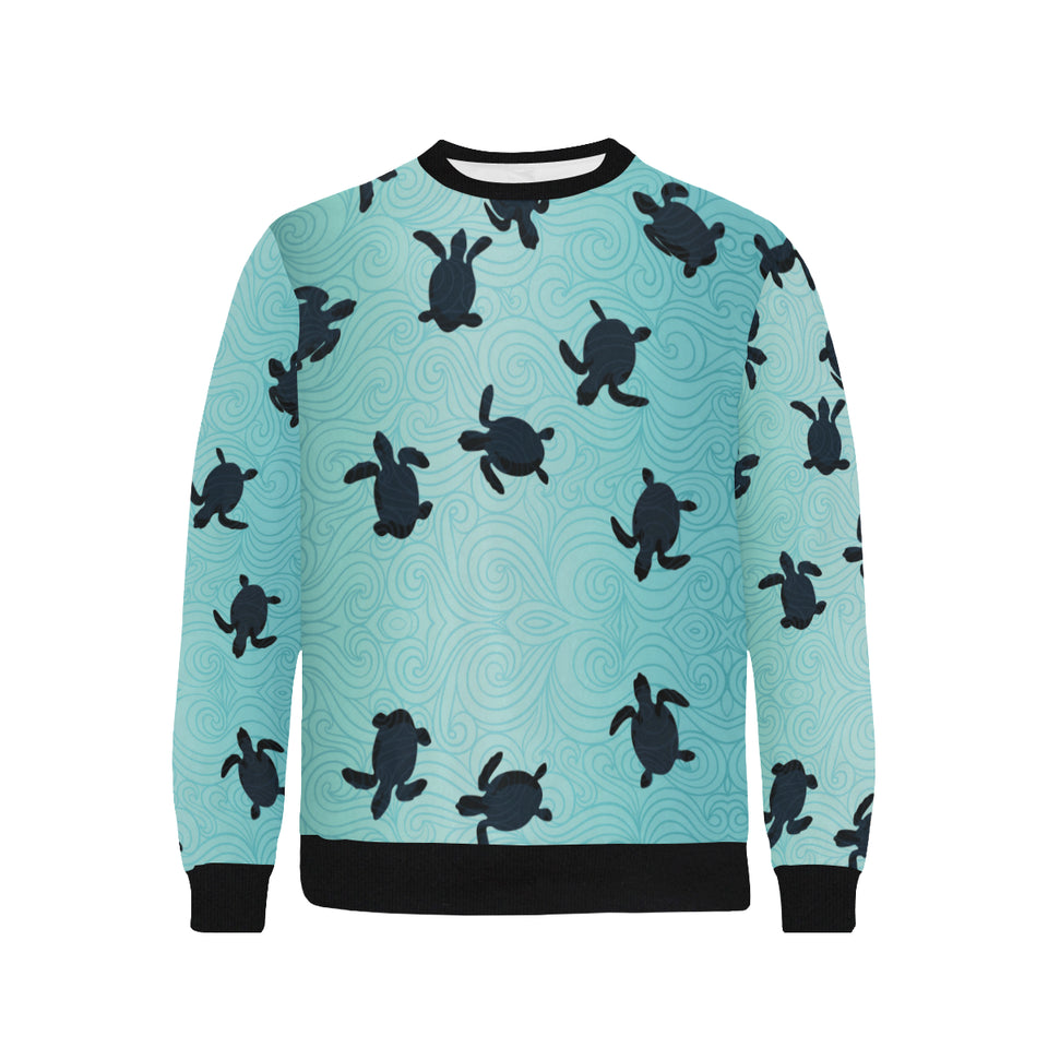 Sea turtle with blue ocean backgroud Men's Crew Neck Sweatshirt