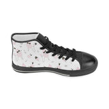 Poodle dog rose cake pattern Women's High Top Canvas Shoes Black