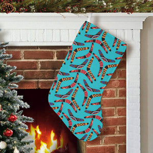 Boomerang Australian aboriginal ornament blue back Christmas Stocking