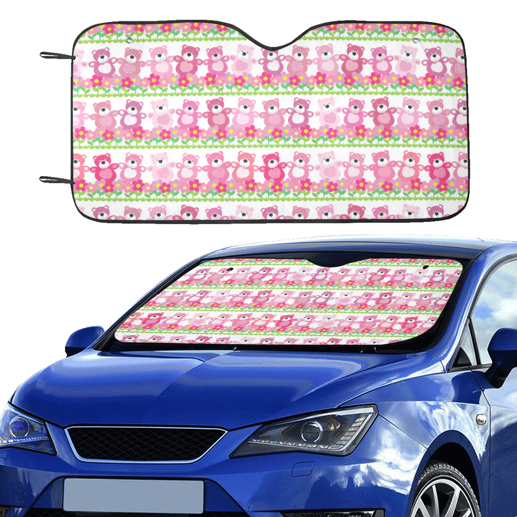 Teddy Bear Pattern Print Design 04 Car Sun Shade