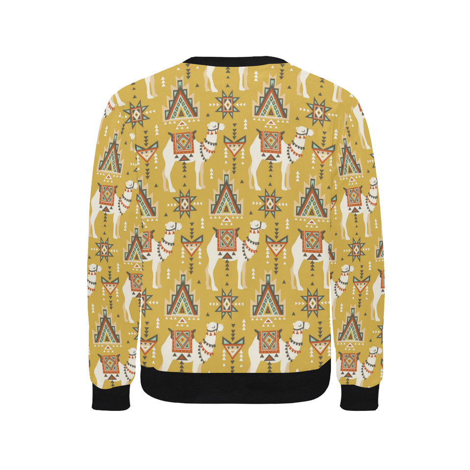 Camels ethnic motif pattern Men's Crew Neck Sweatshirt
