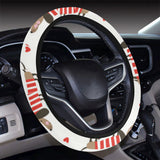 Cute dachshund bone pattern Car Steering Wheel Cover
