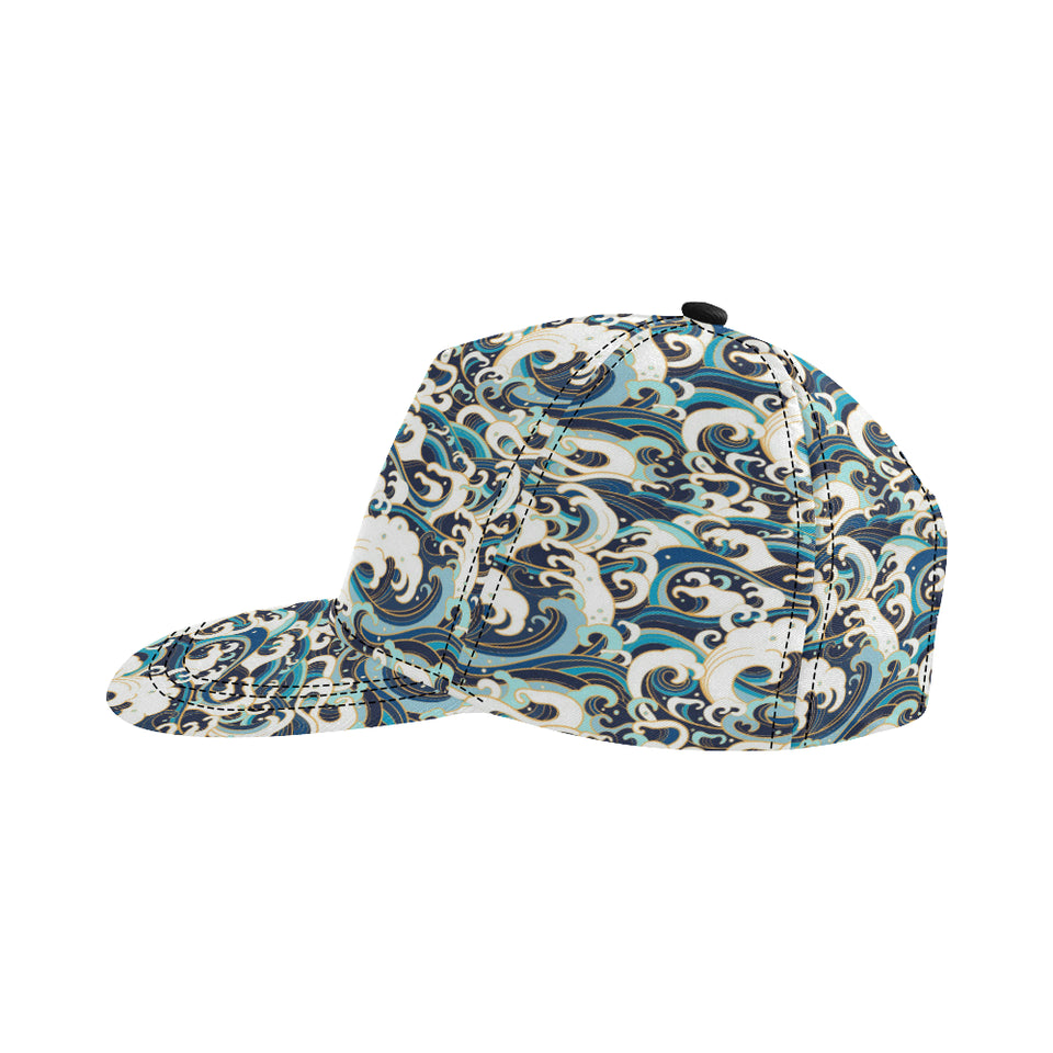 Japanese wave pattern All Over Print Snapback Cap