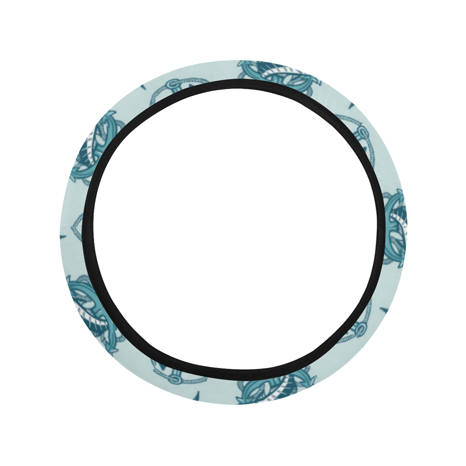Swordfish Pattern Print Design 05 Car Steering Wheel Cover