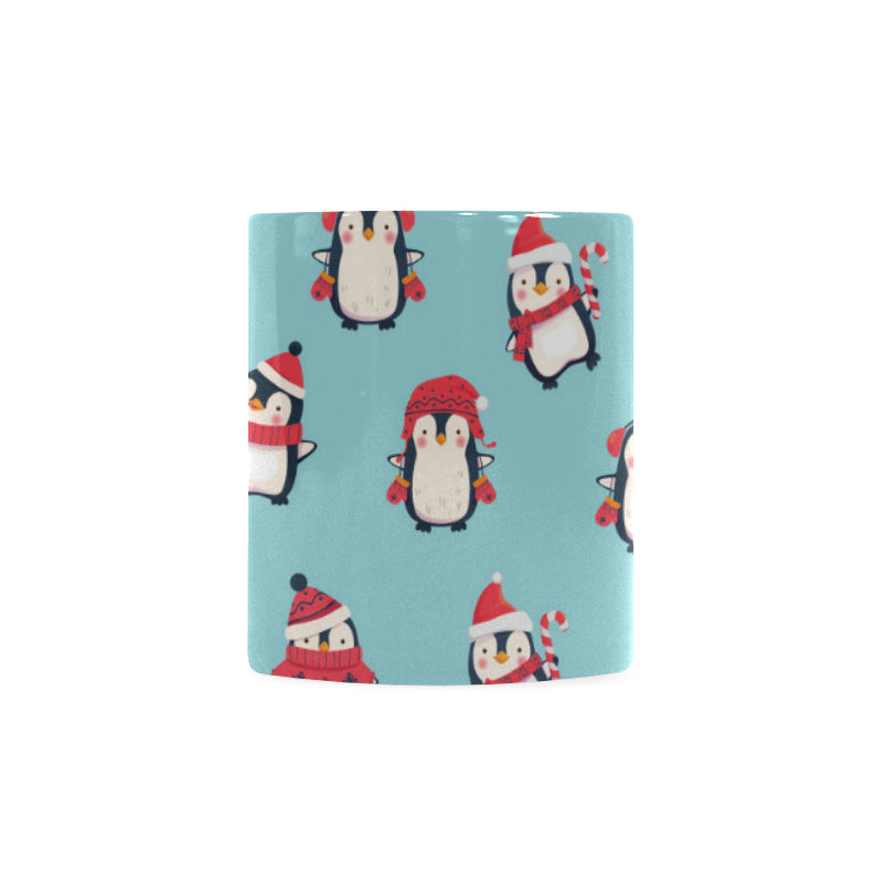 Cute penguin christmas  design pattern Classical White Mug (Fulfilled In US)