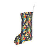 Colorful parrot flower pattern Christmas Stocking