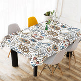 Cute nautical steering wheel anchor pattern Tablecloth