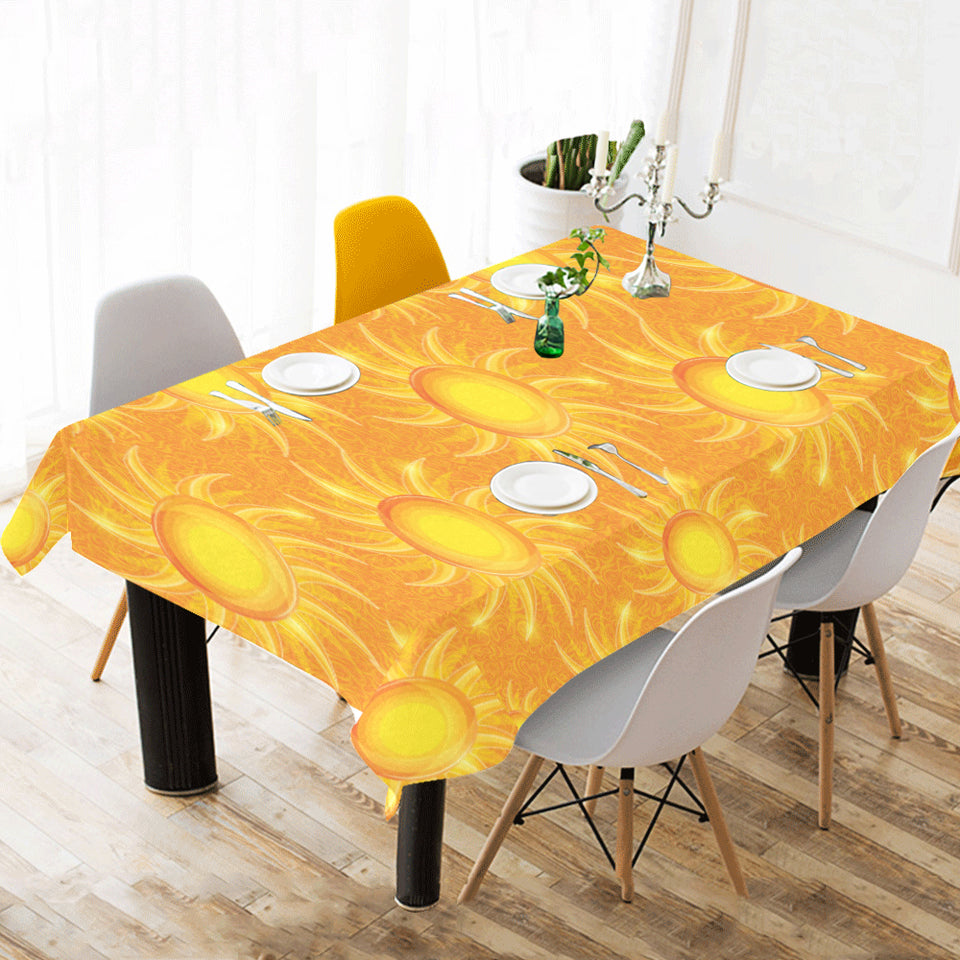 Sun orange background Tablecloth