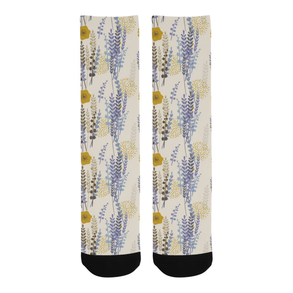 Lavender modern pattern blackground Crew Socks