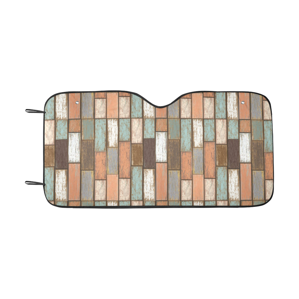 Wood Printed Pattern Print Design 02 Car Sun Shade