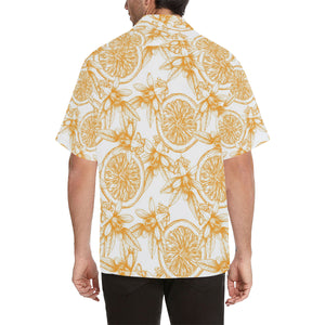 hand drawn orange fruit pattern Men's All Over Print Hawaiian Shirt