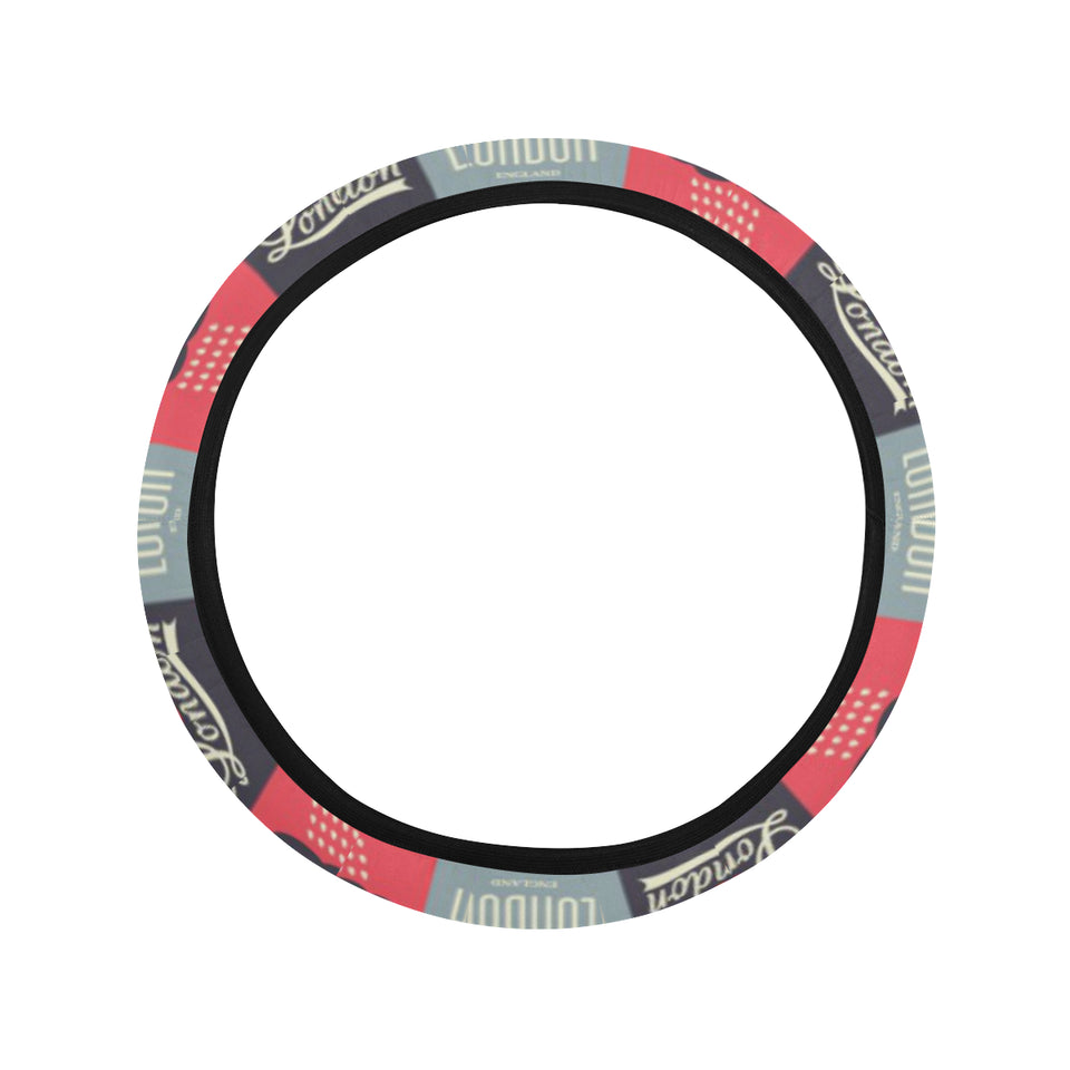 British Pattern Print Design 05 Car Steering Wheel Cover