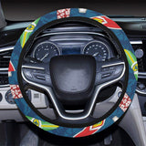 Surfboard Pattern Print Design 01 Car Steering Wheel Cover