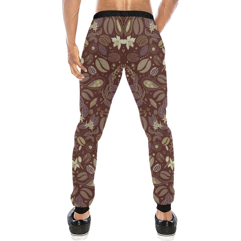 Coffee bean flower pattern Unisex Casual Sweatpants