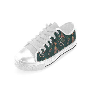 Snake forest pattern Men's Low Top Shoes White