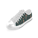 Snake forest pattern Men's Low Top Shoes White