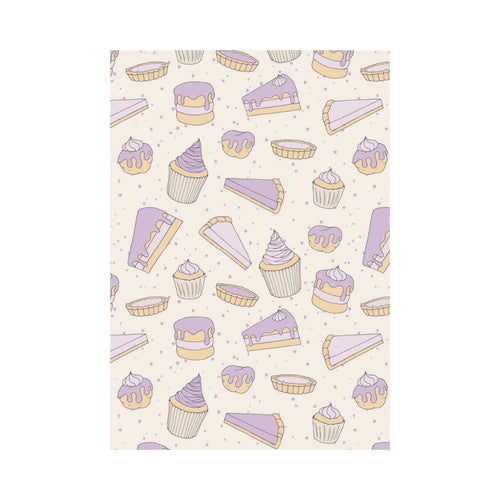 Cakes pies tarts muffins and eclairs purple bluebe House Flag Garden Flag