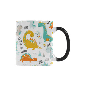 Cute funny kids dinosaurs pattern Morphing Mug Heat Changing Mug