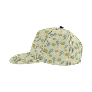 Seahorse shell starfish pattern background All Over Print Snapback Cap