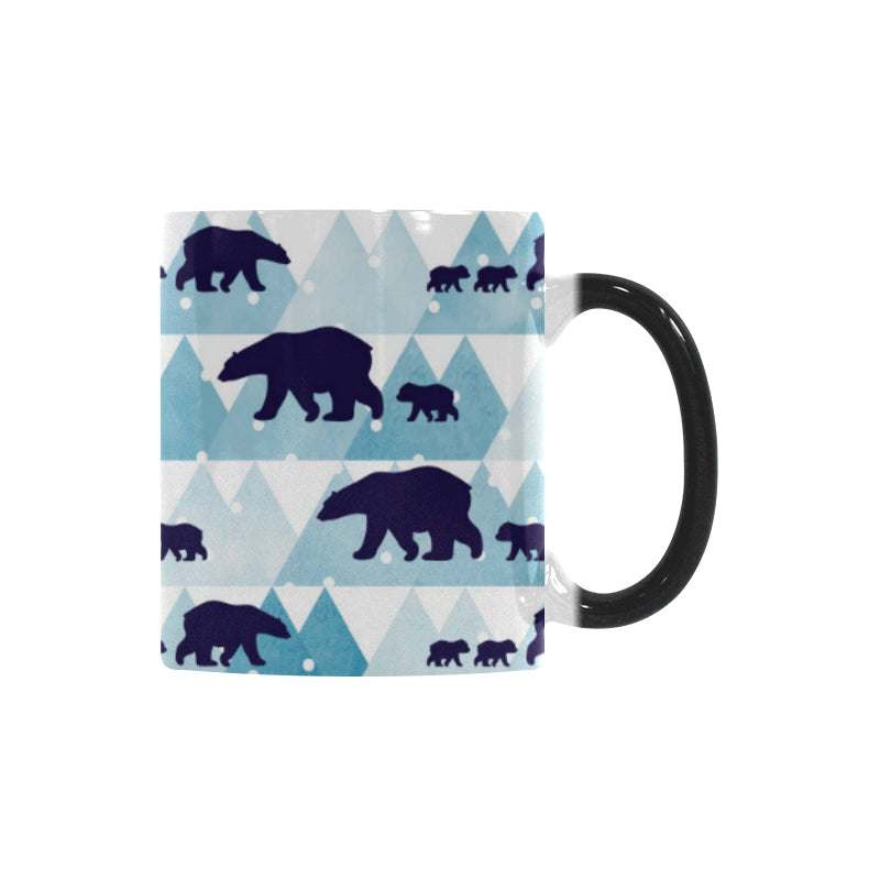 polar bear winter snow pattern Morphing Mug Heat Changing Mug