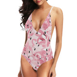 Pink flamingos pattern background Women's One-Piece Swimsuit