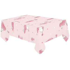 Poodle dog pink color theme Tablecloth