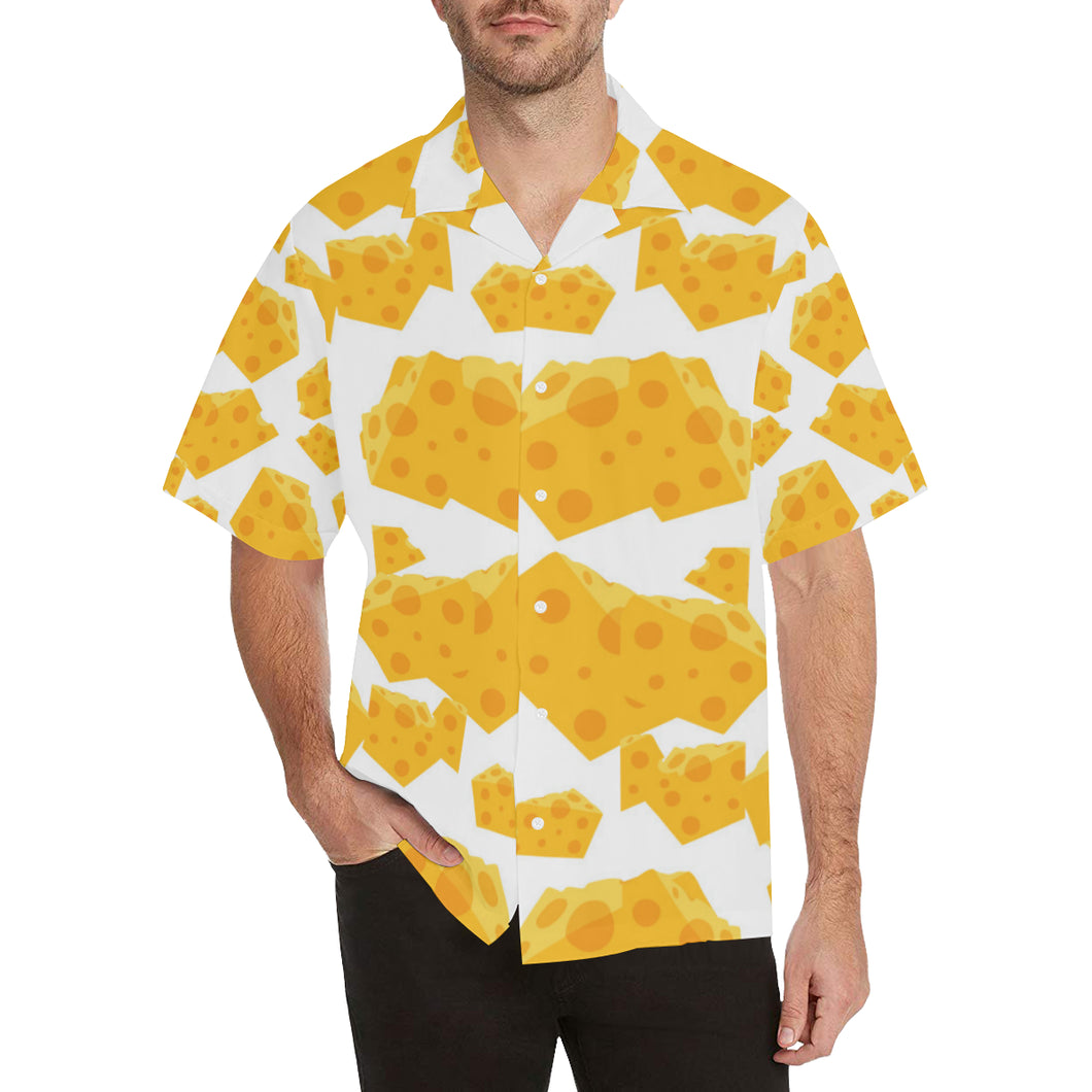 Cheese slice pattern Men's All Over Print Hawaiian Shirt