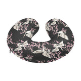 Japanese crane pink sakura pattern U-Shaped Travel Neck Pillow
