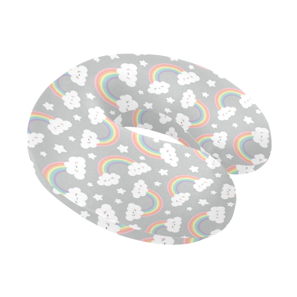 Cute rainbow clound star pattern U-Shaped Travel Neck Pillow