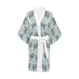 Lovely Sea Otter Pattern Women's Short Kimono Robe