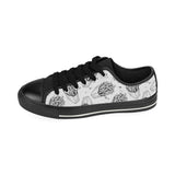 Hand drawn french fries pattern Men's Low Top Canvas Shoes Black