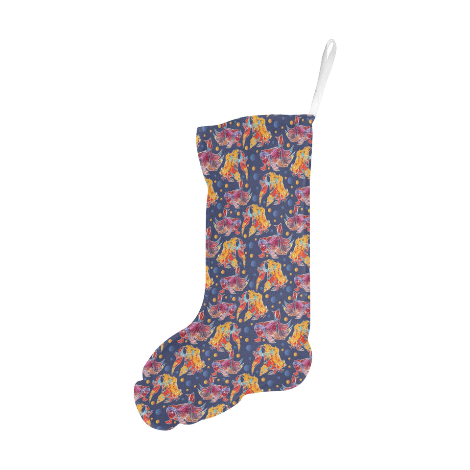 Goldfish Pattern Print Design 05 Christmas Stocking