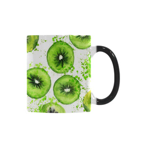 Watercolor kiwi pattern Morphing Mug Heat Changing Mug