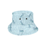 Dragonfly pattern blue background Unisex Bucket Hat