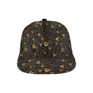 Gold peacock feather pattern All Over Print Snapback Cap