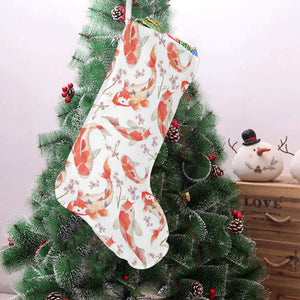 Watercolor Koi Fish Carp Fish pattern Christmas Stocking