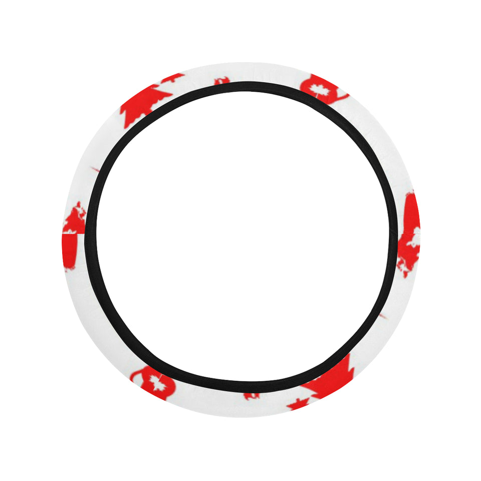 Canada Pattern Print Design 04 Car Steering Wheel Cover