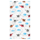 Watercolor helicopter cloud pattern Bath Towel