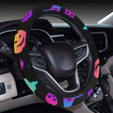 Colorful halloween background Car Steering Wheel Cover