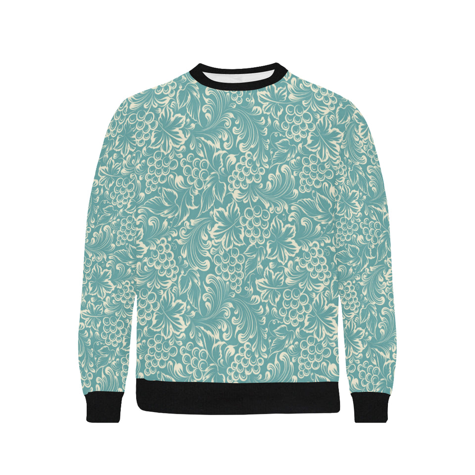 Classic Hand drawn Grape pattern Men's Crew Neck Sweatshirt