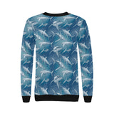 Shark hand drawn Women's Crew Neck Sweatshirt