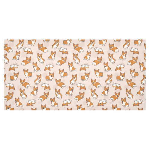 Cute Corgis Pattern pink background Tablecloth